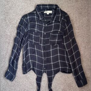 Vintage Havana Dark Plaid Button Down Shirt